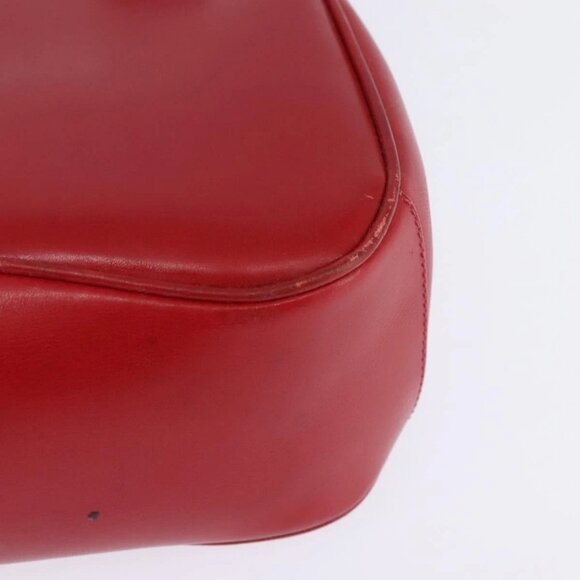 GUCCI Bamboo Shoulder Bag Leather Red Gold Auth 145209 - Picture 5 of 16